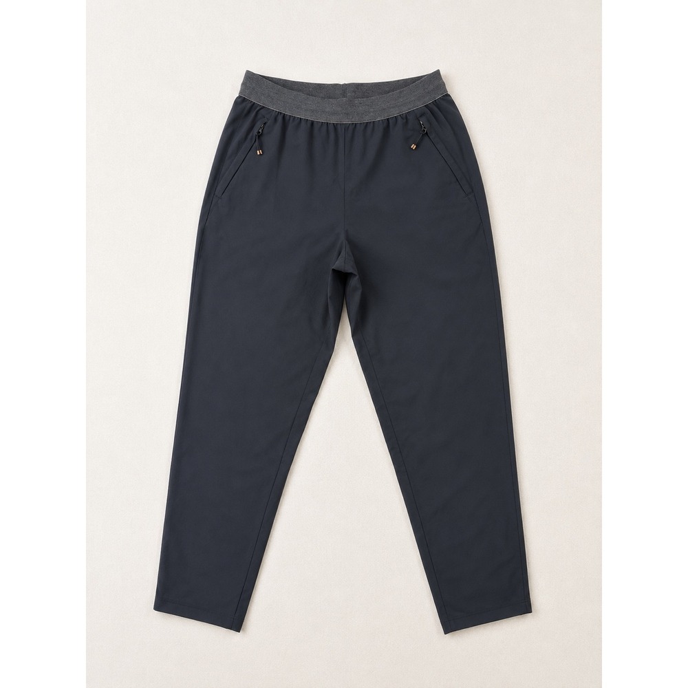 REI Co-op Womens Active Hiking Pants Black Gray Elastic Waist Zip Pockets medium